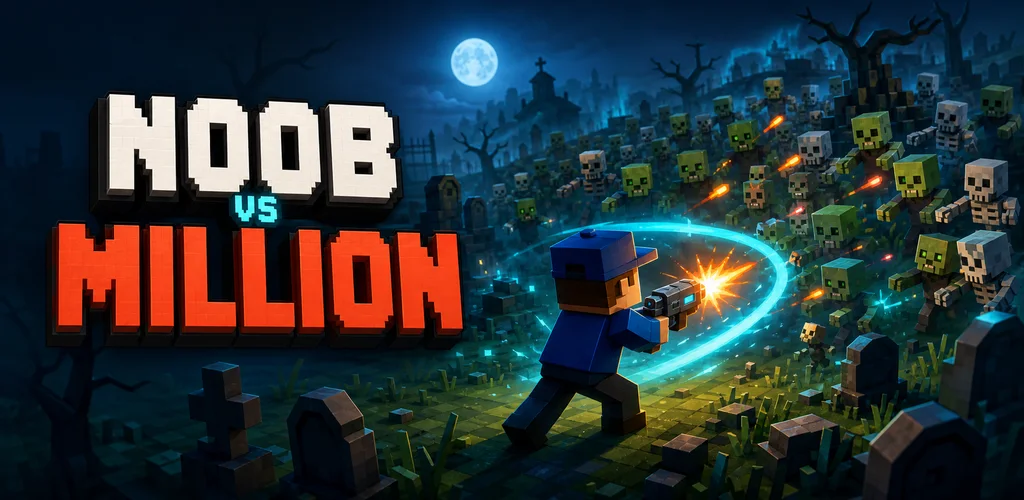 A rookie survivor firing into an enormous undead horde